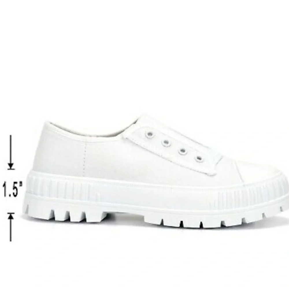 White canvas chunky sneaker - Picture 8 of 9